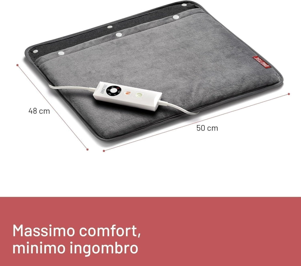 Imetec IntellisenseFeet Scaldapiedi, Tecnologia intellisense, Tessuto morbido, 5 temperature, Autospegnimento, Dispositivo sicurezza electro block, Rivestimento lavabile in lavatrice, 48x50 cm