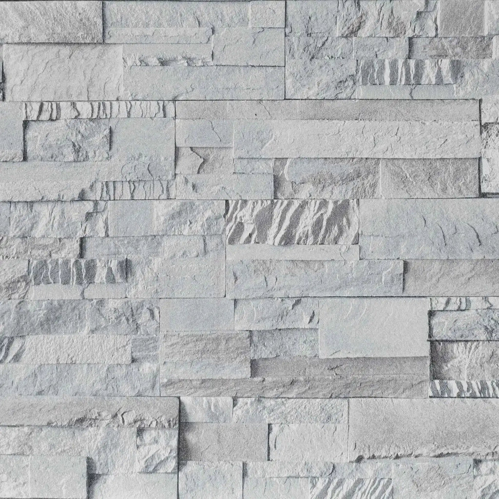 Carta da Parati 3D Pietra Grigio Chiaro 10 x 0,53 m 42046690
