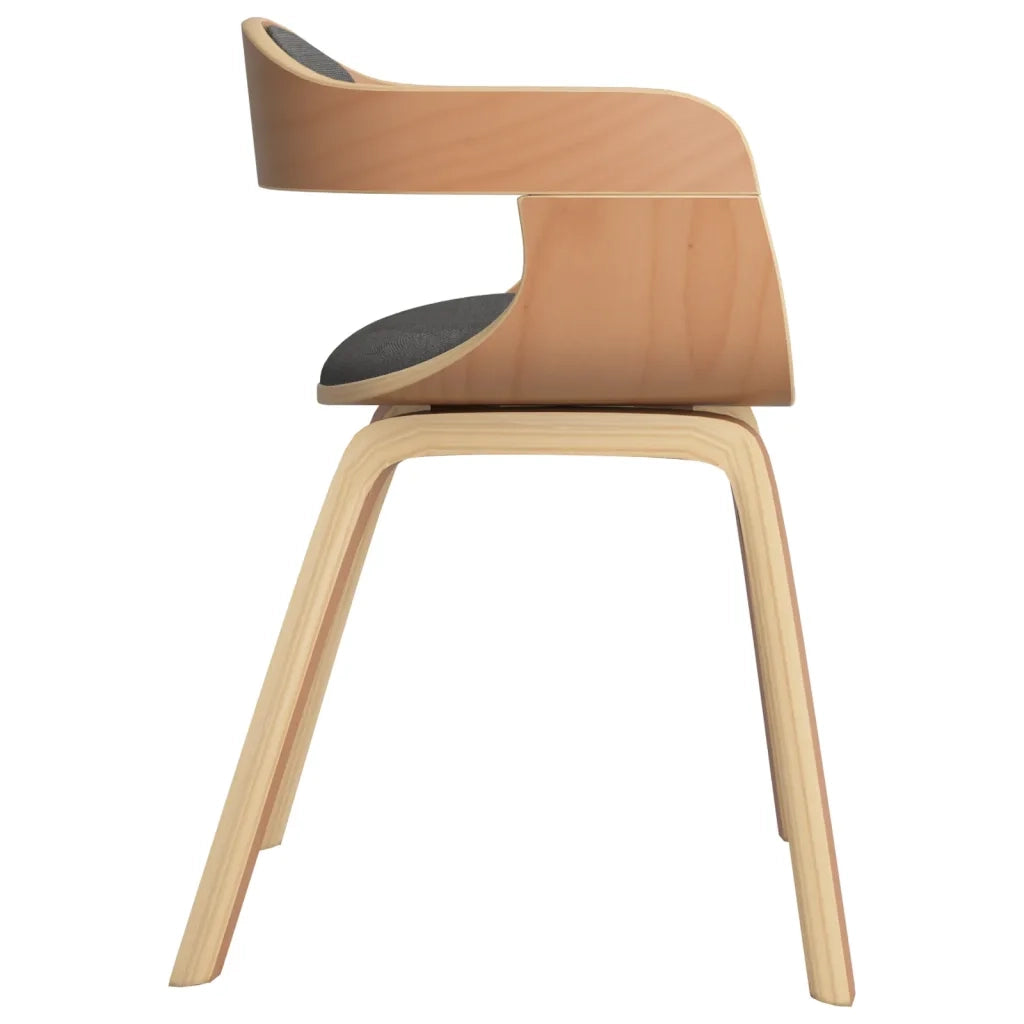 Sedie da Pranzo 4 pz Grigio Chiaro Legno Curvato e Tessuto 3092387