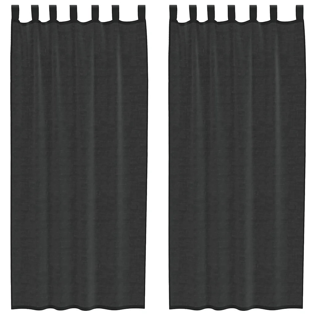 Tende in Voile con Linguetta 2 pz Nero