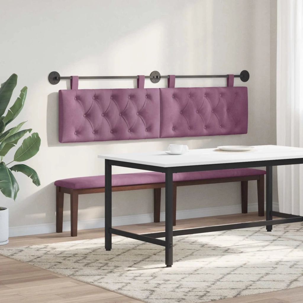 Testiera | Testata sospesa Con luce LED Viola Velluto