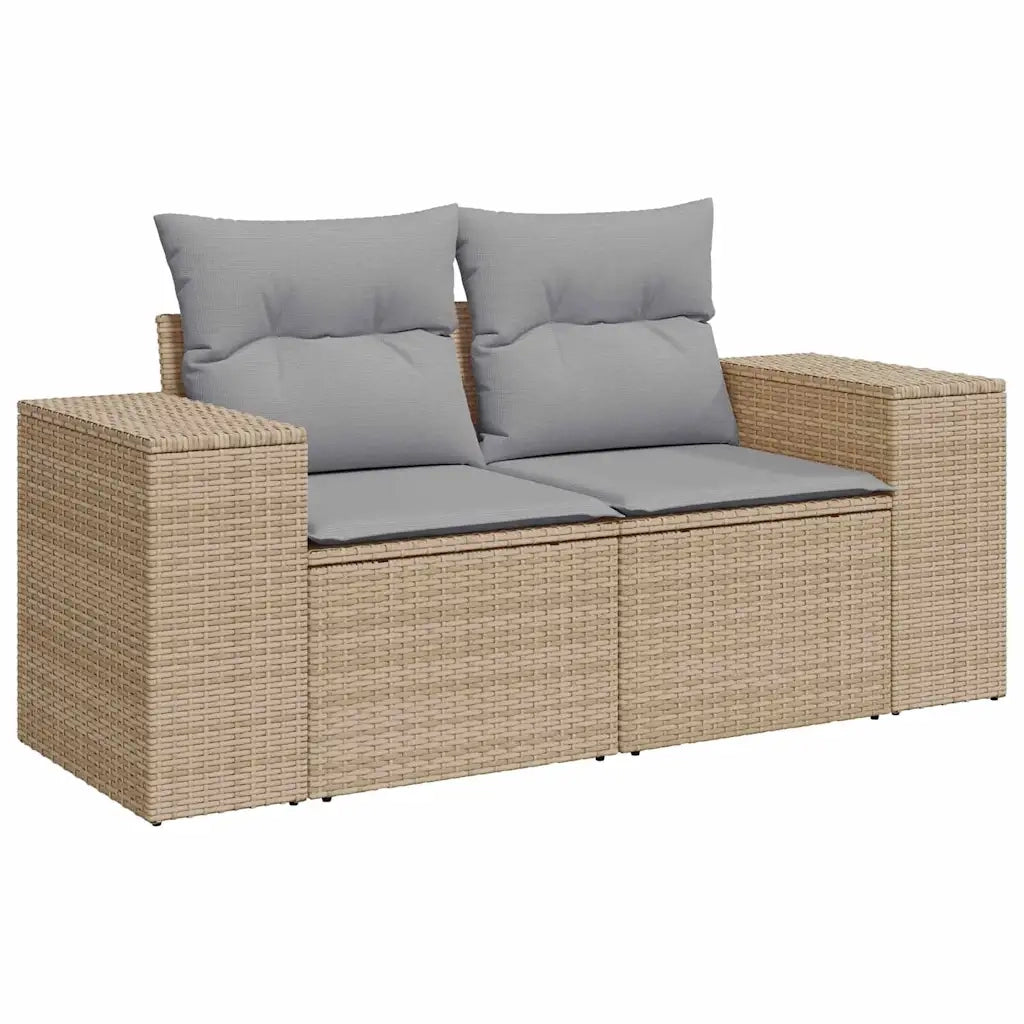 Set Divano da Giardino 9 pcs Beige e Grigio Chiaro polyrattan 3363962