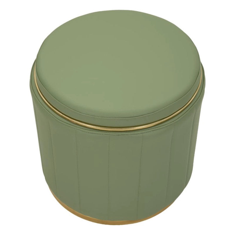 Puff Con Contenitore London Verde cm ø 46,5x44