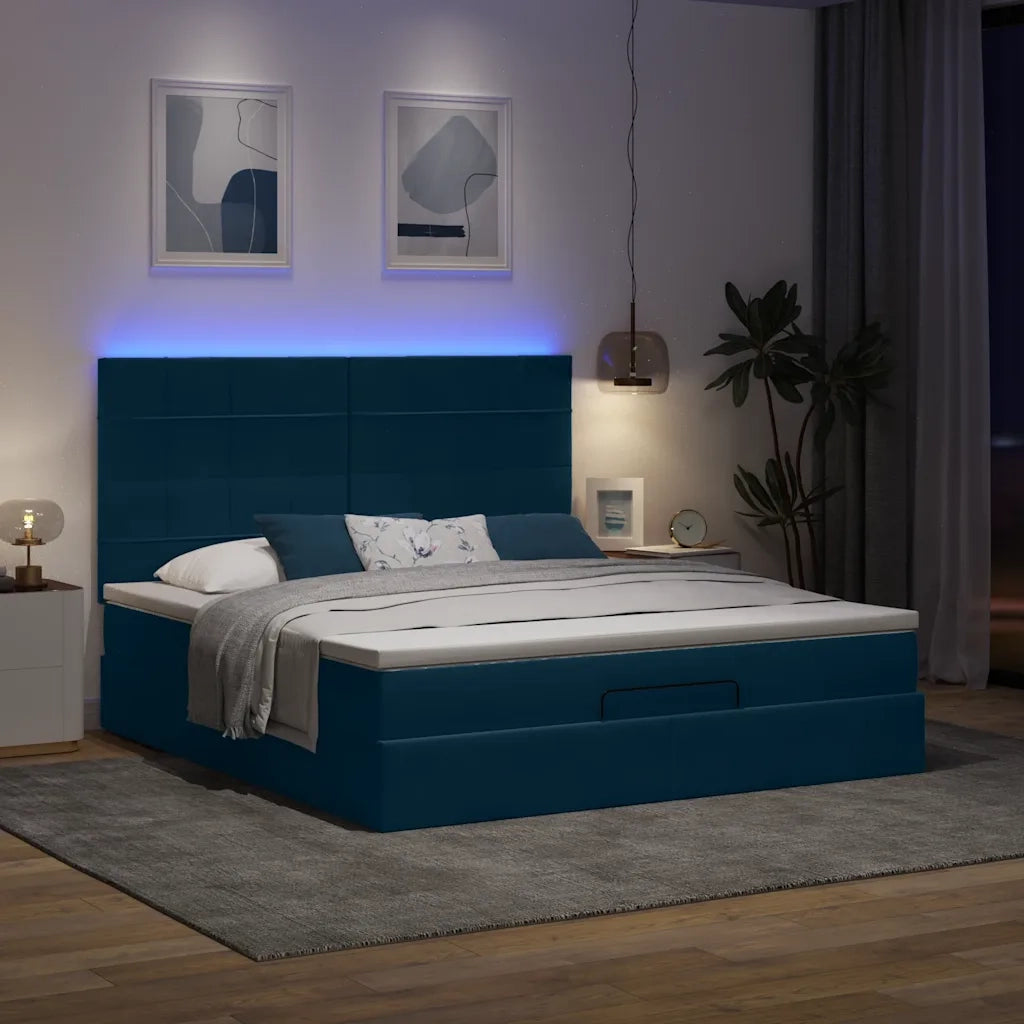 Struttura Letto Pouf con Materassi 160x200 cm Velluto 3314334