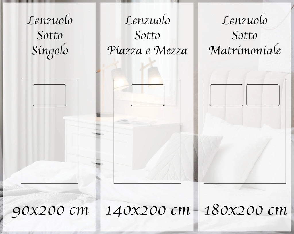 Lenzuolo Sotto Con Angoli Elastici 100% Puro Cotone  Avio - Una piazza e mezza