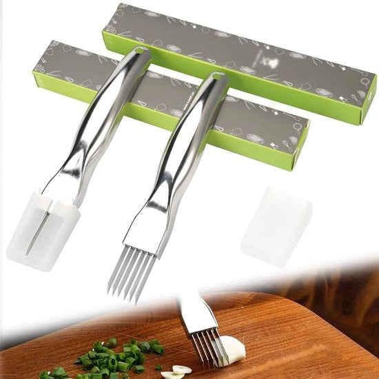 Coltello da Cucina in Acciaio Inossidabile con Lame Snodo per Tagliare Verdure e Frutta.