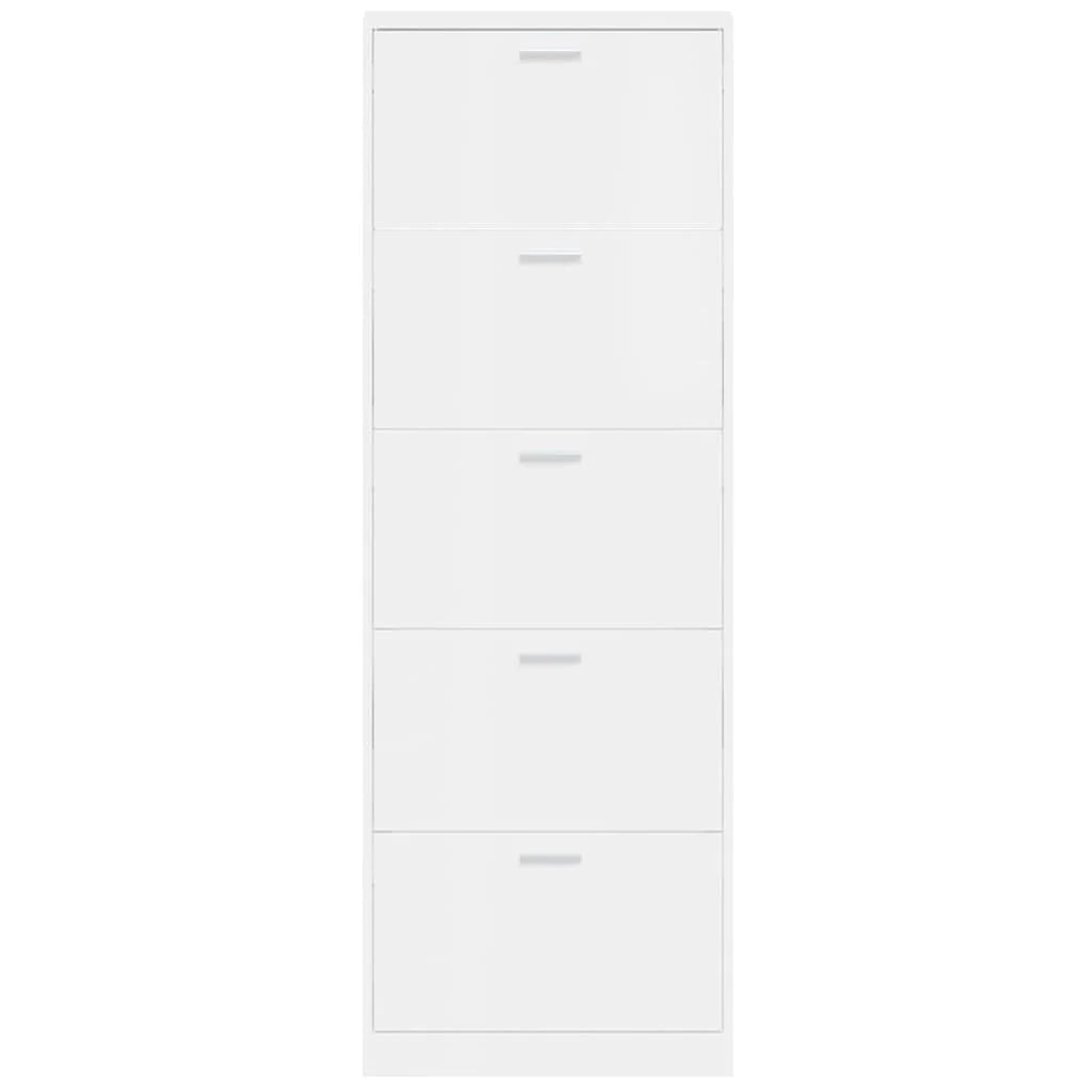 Scarpiera mobile contenitore per scarpe mobile per ingresso/corridoio/soggiorno finitura lucida 59 x 17 x 169 cm legno ingegnerizzato bianco 02_0021307