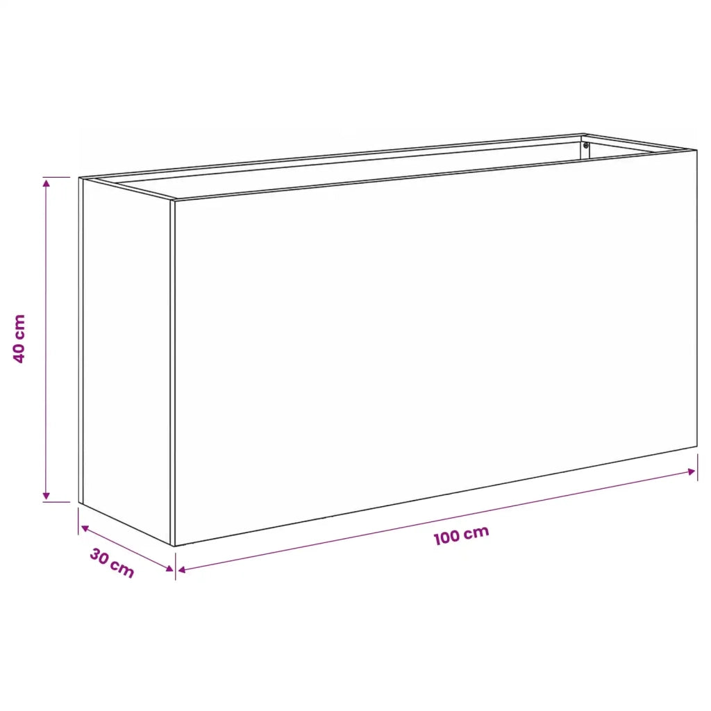 Vaso da giardino 2 pz Nero 100 x 30 x 40 cm 8005611