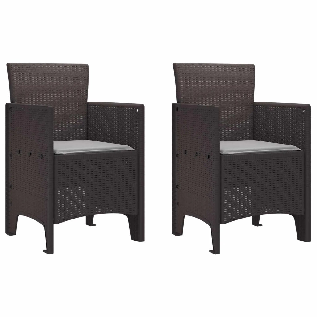 Sedia da Giardino 2 pcs Marrone 53 x 49 x 85 cm Polipropilene 847455