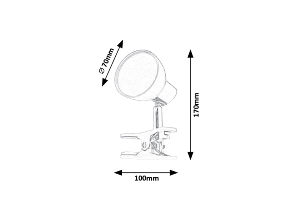 Lampada a clip con interruttore LED 5W bianca Noah 1477 Rabalux