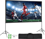 Schermo Proiettore con Standard, 120 pollici, 16:9, 4K 1080 HD Ripiegabile, Senza Rigidità, Con Tasca Portatile e Pennelli di Terra, Per Cinema Domestico, Cinema, Serata di Film Nella Corte Esterna