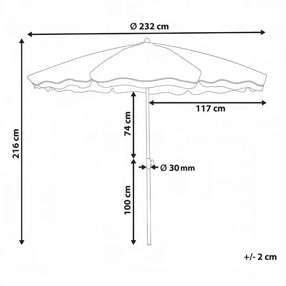 Ombrellone da giardino ⌀ 232 cm turchese esterno Elegante e moderno