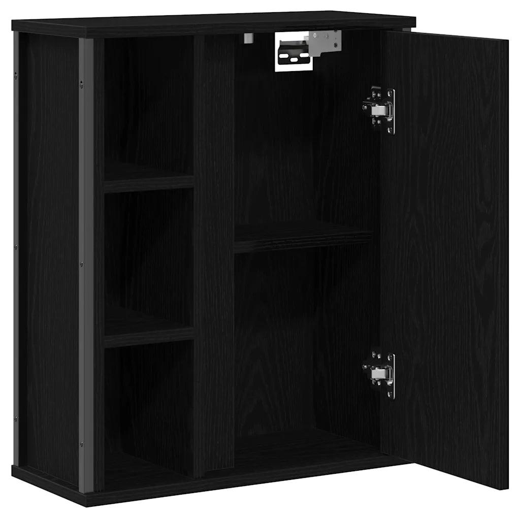 Pensile da Bagno con Specchio Rovere Nero 50x21x60 cm 861902