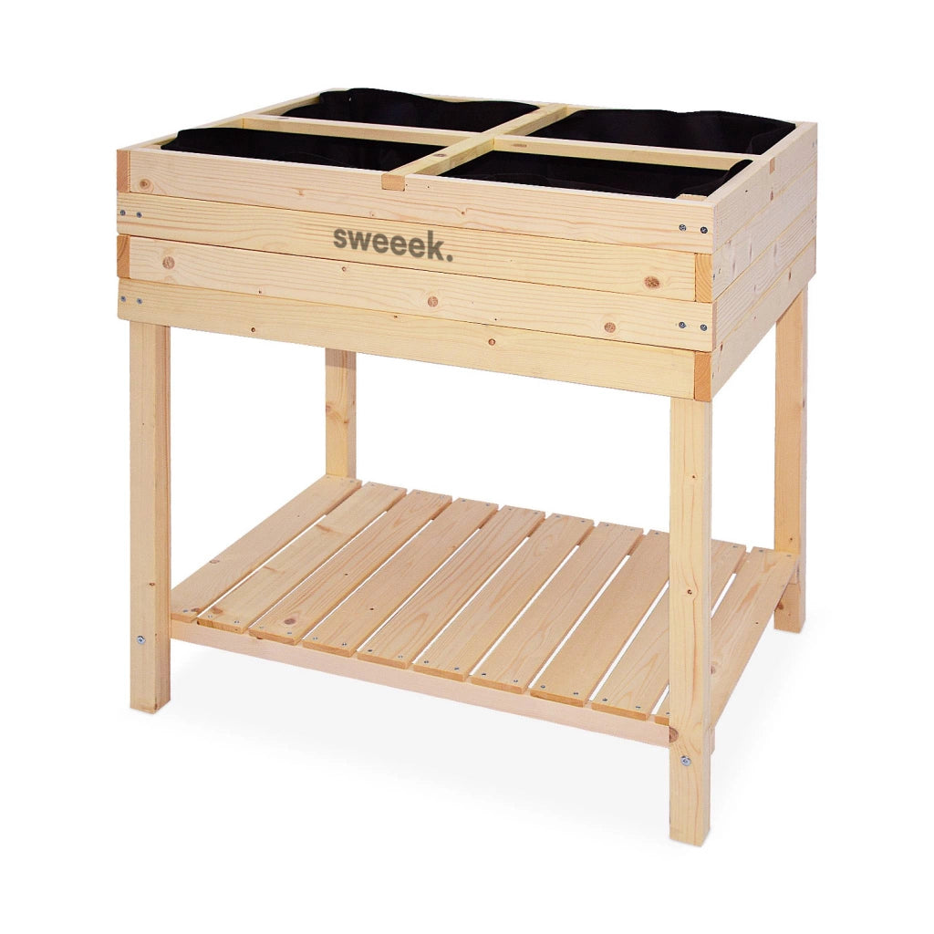Orto quadrato rialzato in legno d'abete 80x60 cm, marrone naturale