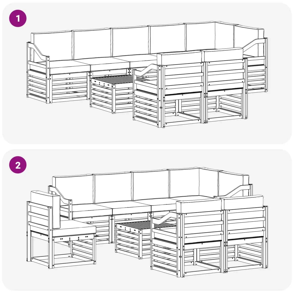 Set di divani da esterno 8 pcs Bianco e Antracite 3392092