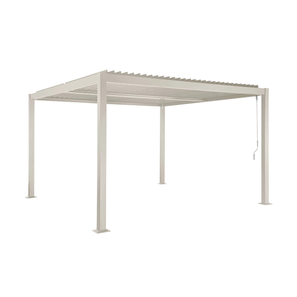 Pergola bioclimatica 3.6x3.6m in alluminio e acciaio con lamelle