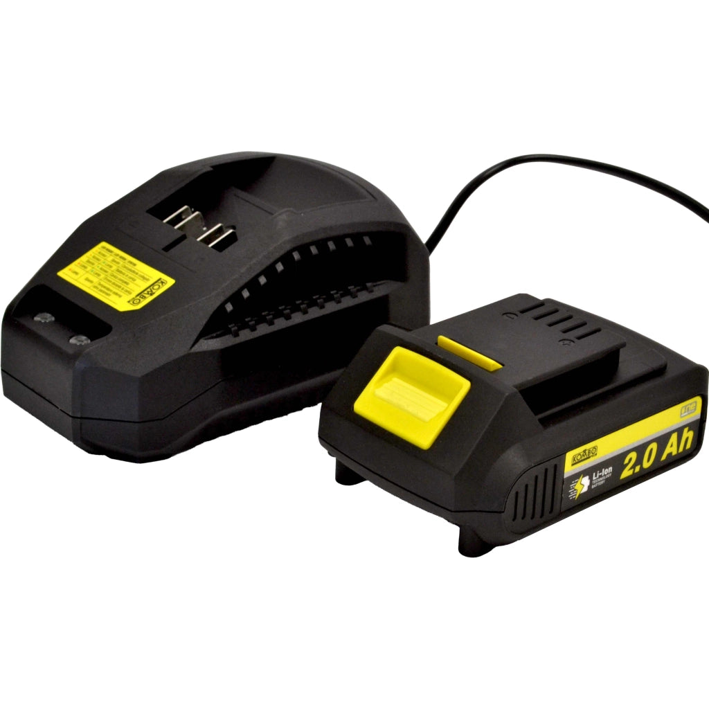 Batteria al Litio 2.0Ah + Caricabatteria 2,4A Potenza e Ricarica Veloce