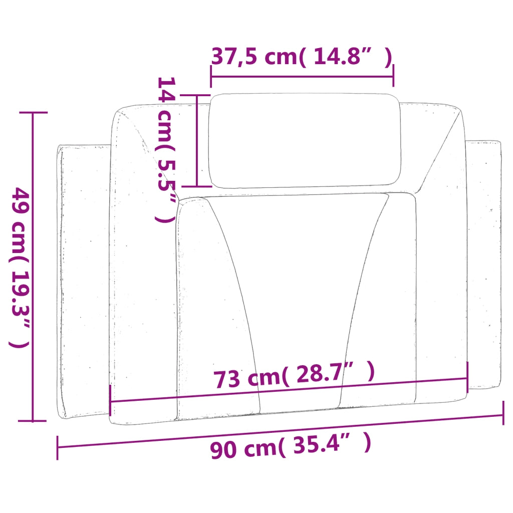 Cuscino Testiera Viana Nero 90 cm in Similpelle 374767
