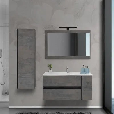 Pensile H135cm Effetto Pietra Oxid con 4 Ripiani