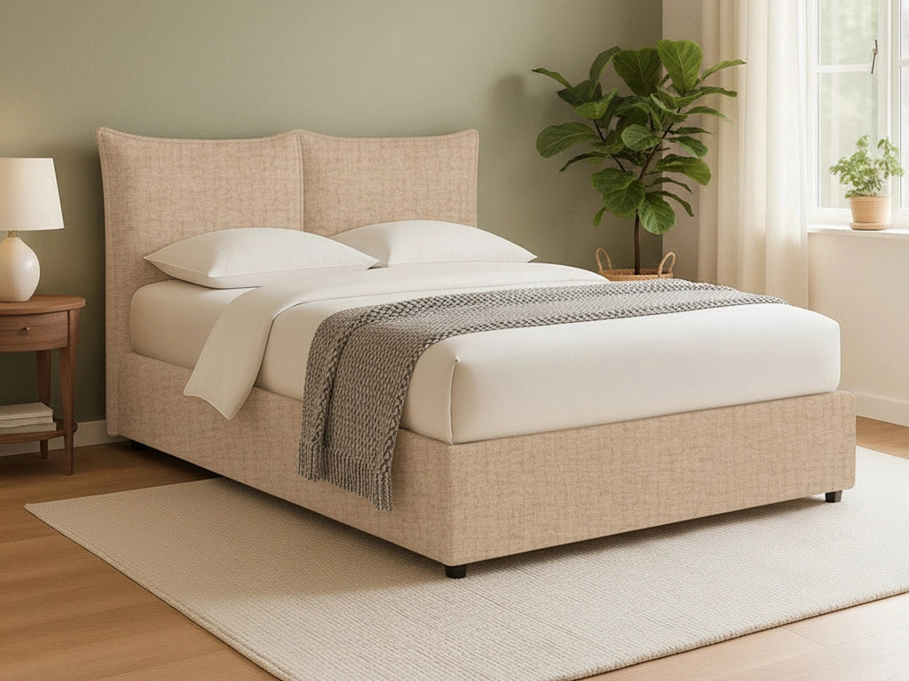 Wetherby, Letto Matrimoniale Sfoderabile Made in Italy, Beige