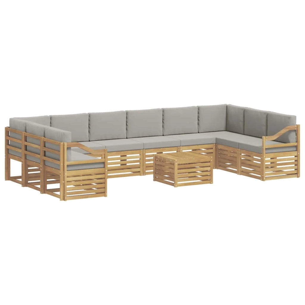 Set di divani da esterno 11 pcs Bianco e Grigio Chiaro 3392641