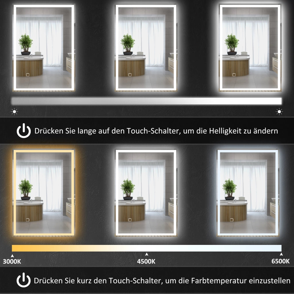 Specchio da Bagno LED ¨C Xylo ¨C Bianco con Interruttore Touch
