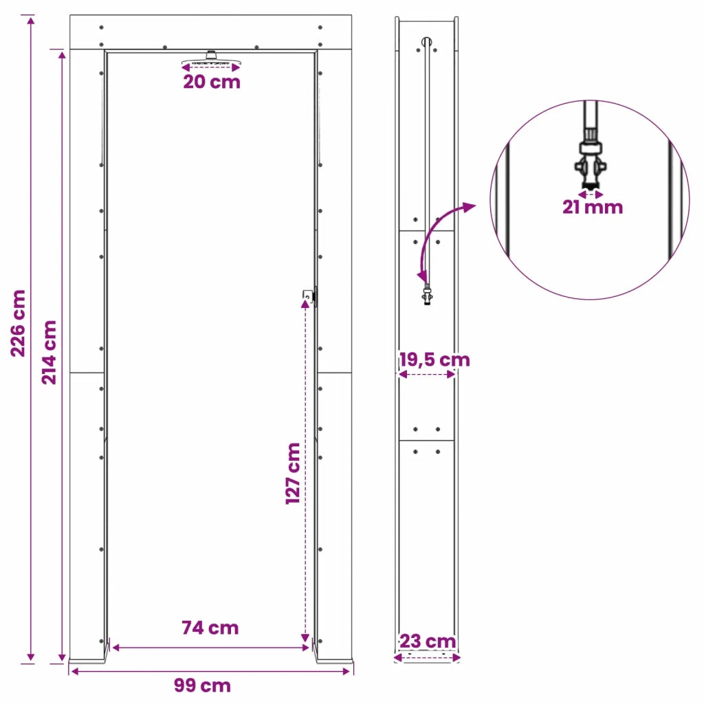 Doccia da esterno 226 cm Naturale 903112