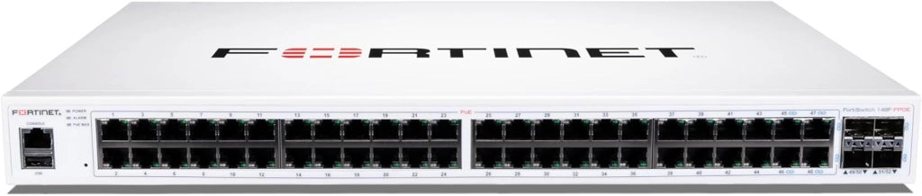 Fortiswitch-148f-poe switch l2+ man. con 48 p. ge + 4 p. sfp+ power budget fino a 370w - FS-148F-POE