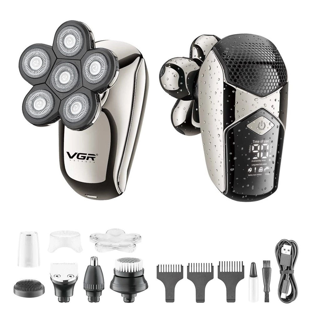 Trade Shop - Rasoio 5in1 Led Elettrico Cordless Usb Ricaricabile Ipx6 Impermeabile Vgr V-320 -