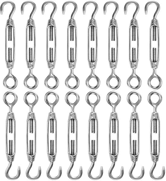 Spazzolino per fili 16 pezzi - Spazzola per fili - Orecchio regolabile - In acciaio inossidabile 304 - Sostegge fino a 40 kg - Dimensioni 10,5 cm - 14,5 cm