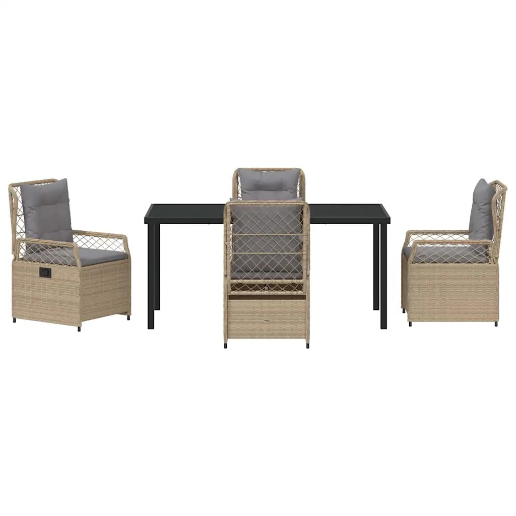 Set da Pranzo per Giardino 5 pcs Beige e Grigio Chiaro