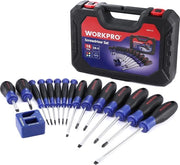 Set di chiavi a magnete e mini chiavi a torsione, precisione (SL/PH/Torx/PZ) in Cr-V, con custodia e manico antiscivolo, 16 pezzi, adatto per fai da te e fienimontatori