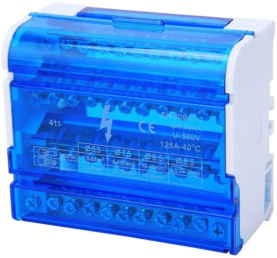 Distributore di cavi a scheda DIN con design trasparente