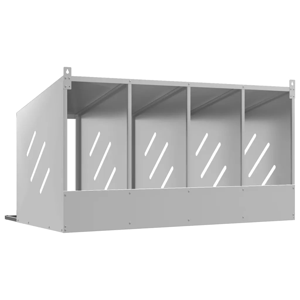 Nido per Polli con 4 Scomparti in Metallo Galvanizzato Argento 864344