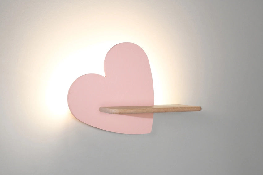 Applique Candellux Heart LED 5W 4000K rosa legno chiaro