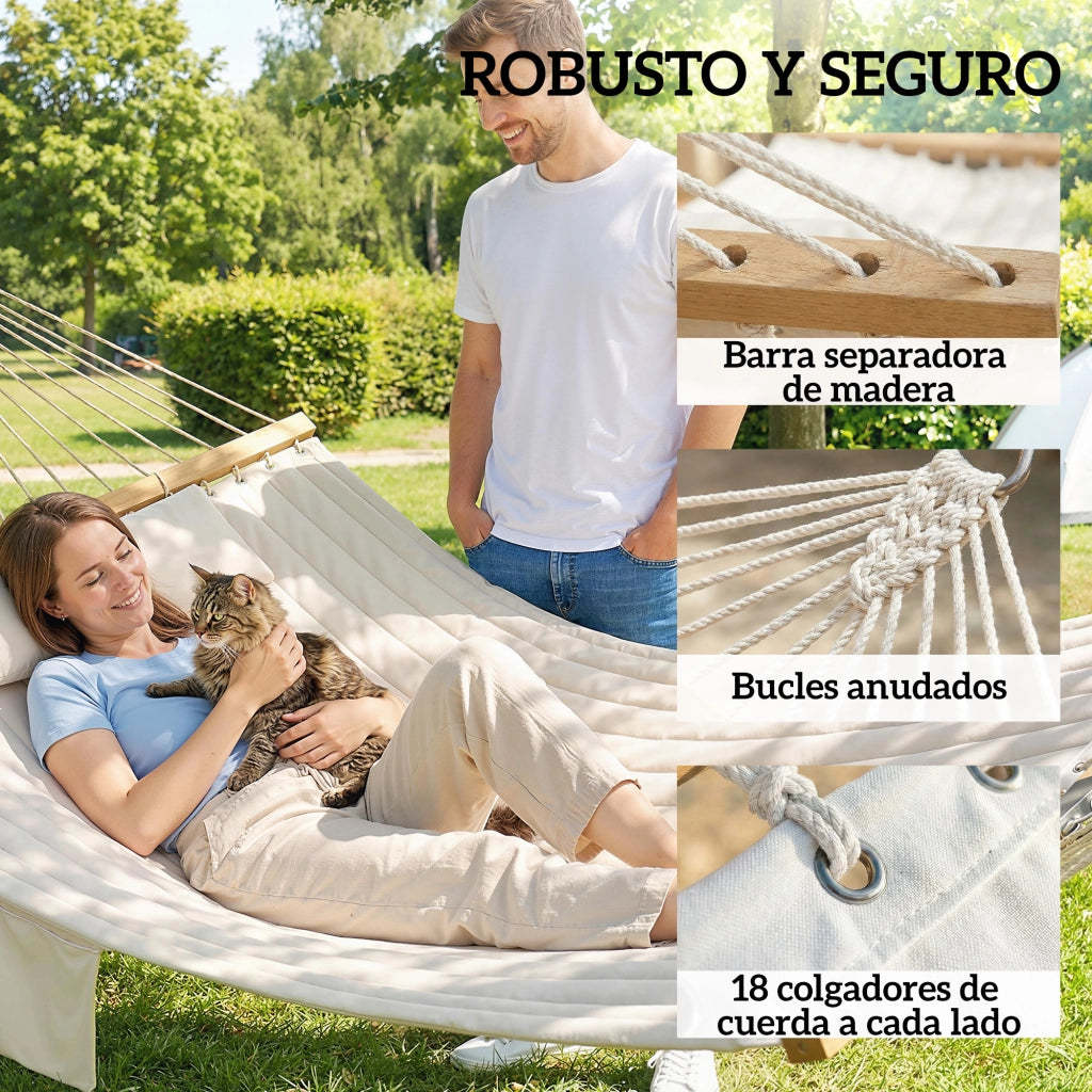 Amaca da Giardino ¨C Minimal ¨C Legno 325x140 cm Crema