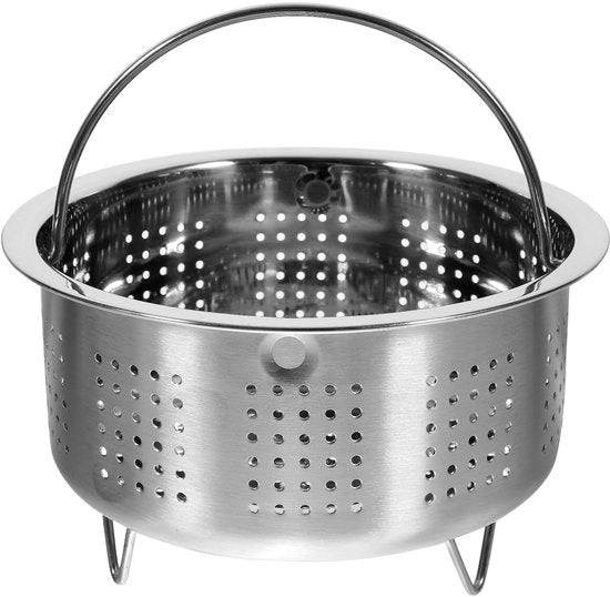 Cottura a vapore - Mandolino in acciaio inossidabile - 14 cm - Resistente al lavastoviglie - Per la cottura delle verdure - Adatto per forno elettrico - Argento