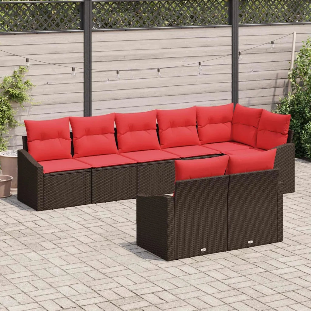 Set di divani 8 pz Marrone polyrattan 3346774