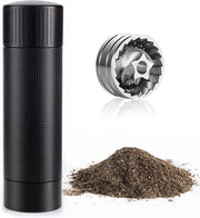 Macinatore di Pepe Professionale - Qualità Alta - Materiale in Alluminio - Grip Antiscivolo - Macinatore in Acciaio Inossidabile - Regolazione della Finitura - Caricamento di 50g - Macinatore per Erbe