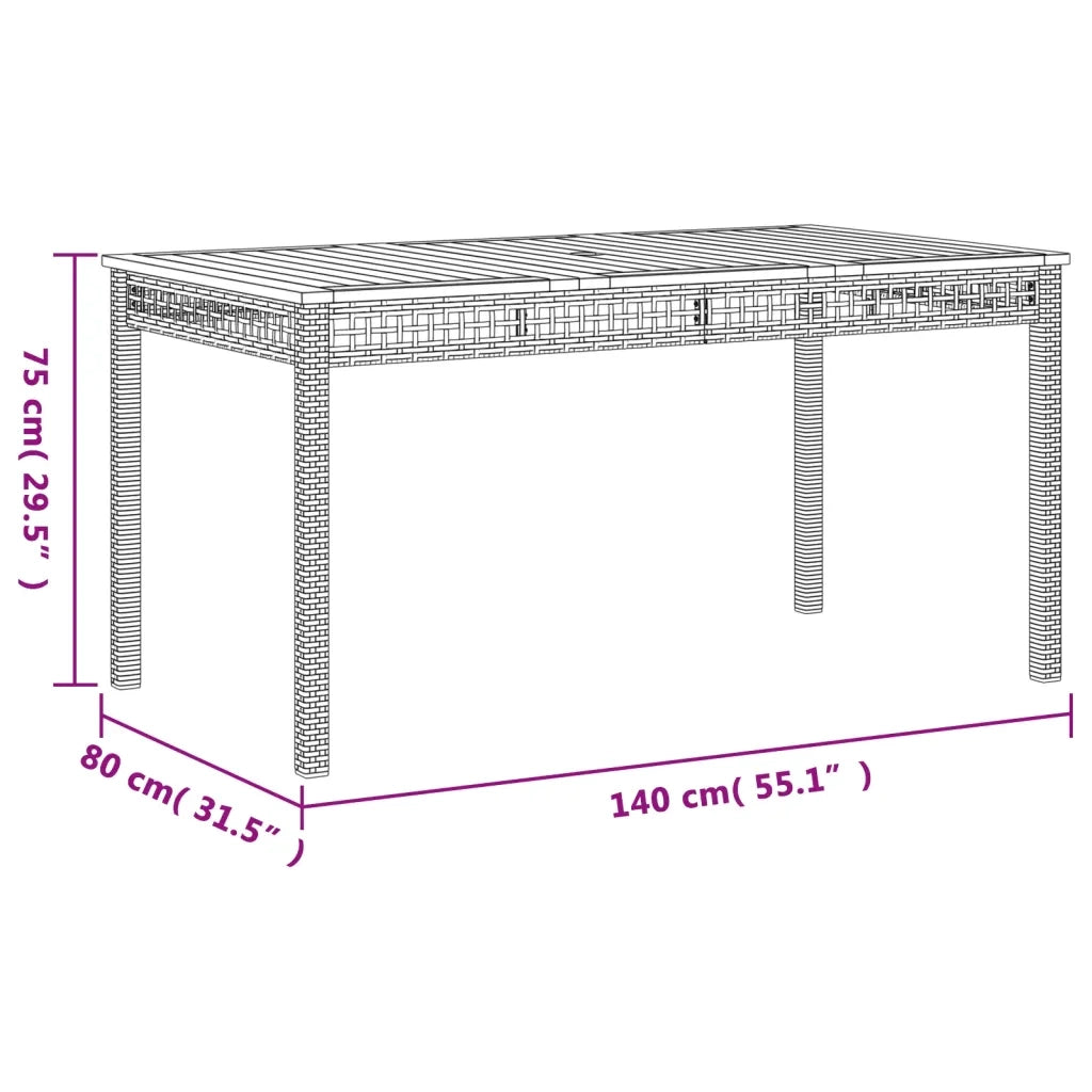 Set da Pranzo da Giardino 5 pz con Cuscini Beige in Polyrattan 3213580