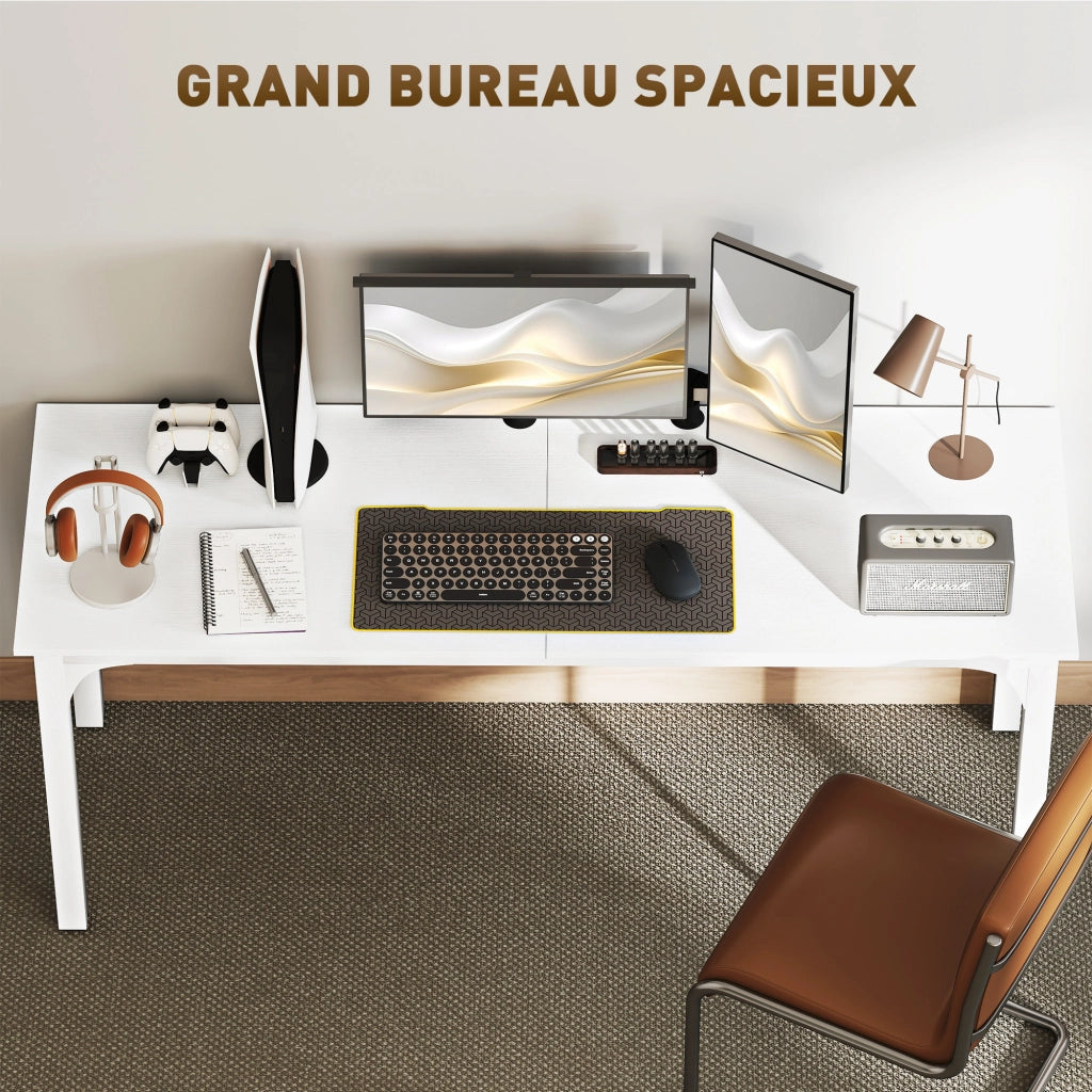 Scrivania per computer 180 cm ¨C Xylo ¨C bianco, per 2 persone, ufficio e studio