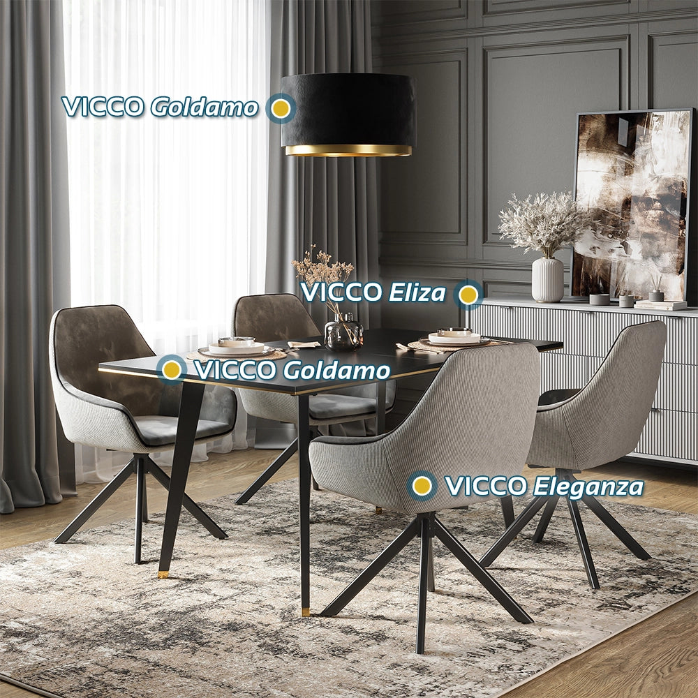 Vicco Lounge chair Grigio Set di 2