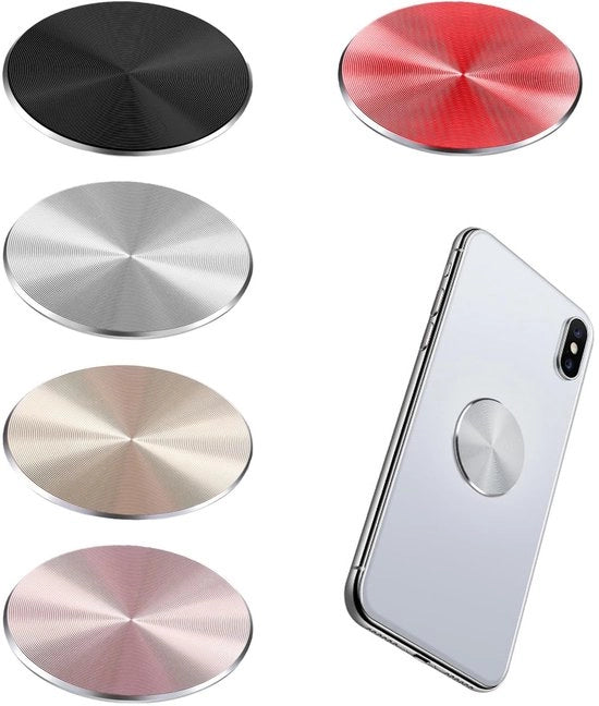 Piatte magnetiche in acciaio inossidabile 5 pezzi - Magnetici autoadesivi - Diametro 32 mm - Duraturi - Leggeri - Magneti per telefono