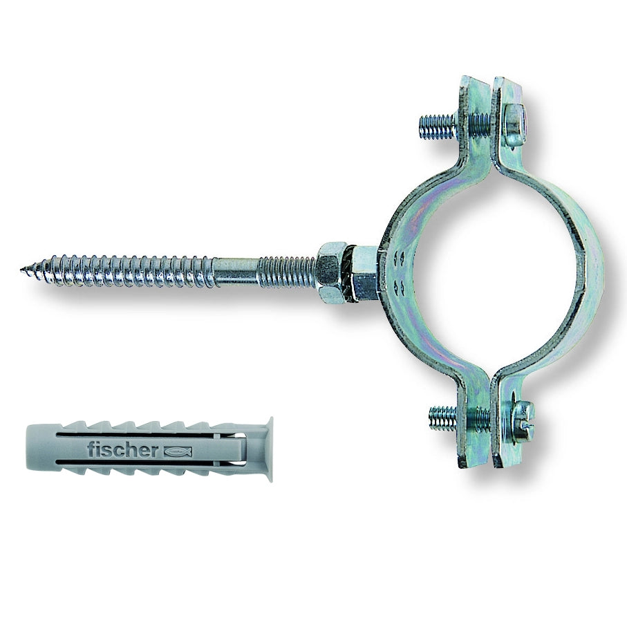 + COLLARI PESANTI IN ACCIAIO CON VITE E TASSELLI CPS- pz. 2 x 1 1/4- FISCH- pezzi 1
