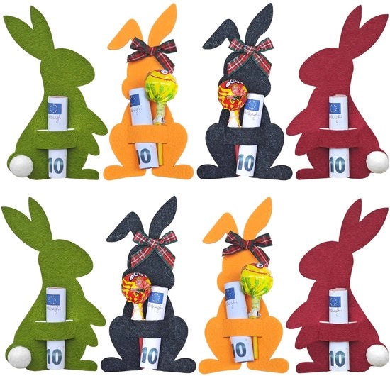 Cadeau di Pasqua Creativo - Paccottiglia di Denaro - Verpacco di Regalo - Materiale di Velluto - 8 Cestini - 15 cm Lungo - Verpacco di Regalo