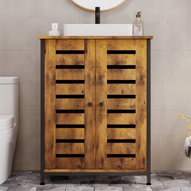 Mobile bagno – marrone, stile loft, a terra | rustico