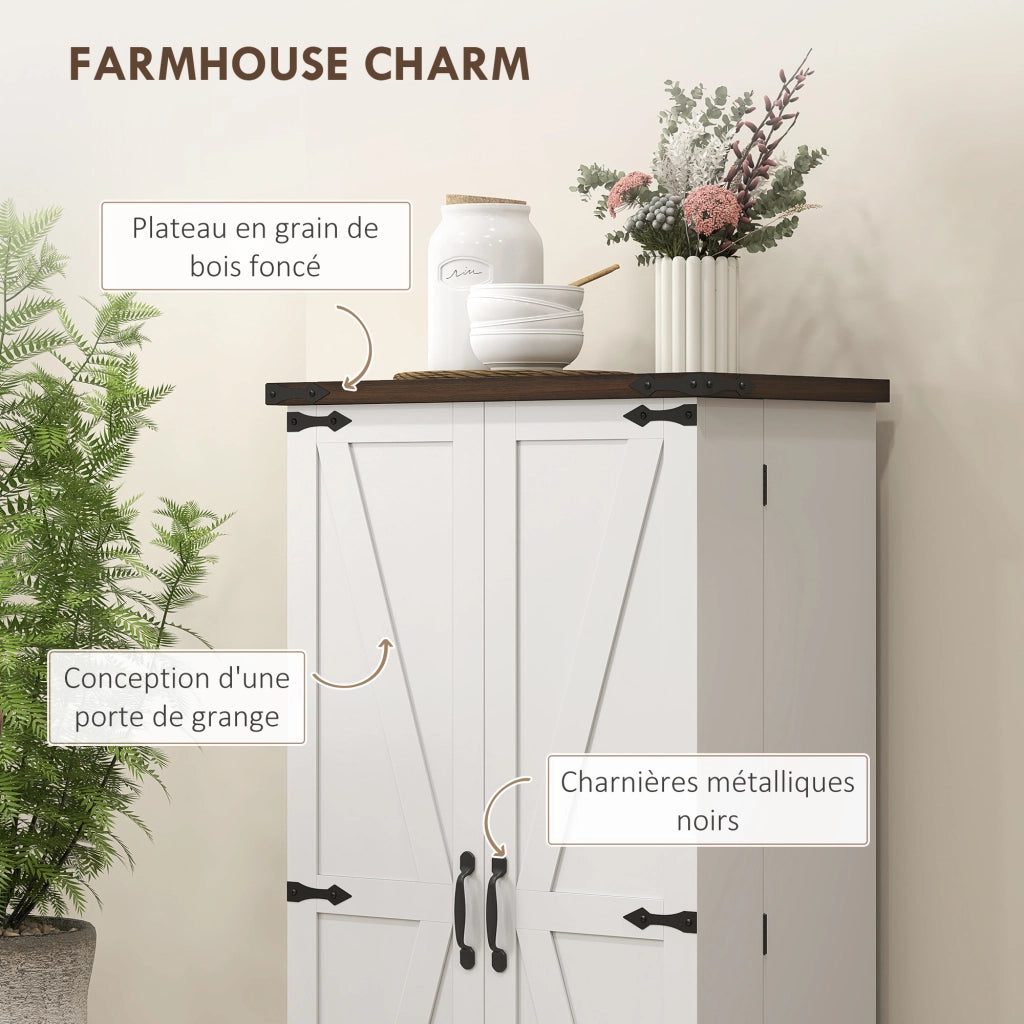 Buffet con 12 ante e luce LED ¨C zephmum ¨C bianco 60x40x120 cm