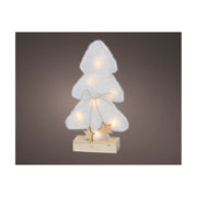 Albero Lgn effetti neve bianca c/LED 5x14x24,5cm