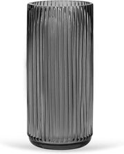 Vaso cilindrico in vetro decorativo - un pezzo - grigio scuro - vetro - 9 x 9 x 19,5 cm