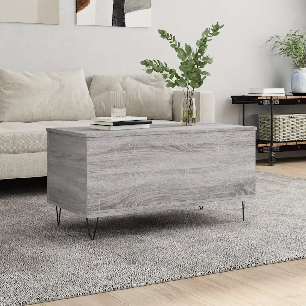 Tavolino salotto | Tavolino da caff¨¨ | Tavolino da Soggiorno Grigio Sonoma 90x44,5x45 cm Legno Multistrato